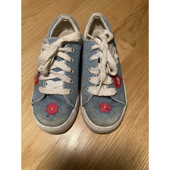 Vintage Kids Keds Sparkly Rainbow Toddler Size 12 Denim - Picture 1 of 7